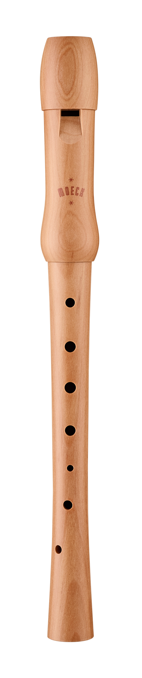 Moeck 1252 school soprano recorder in natural pearwood – full front view