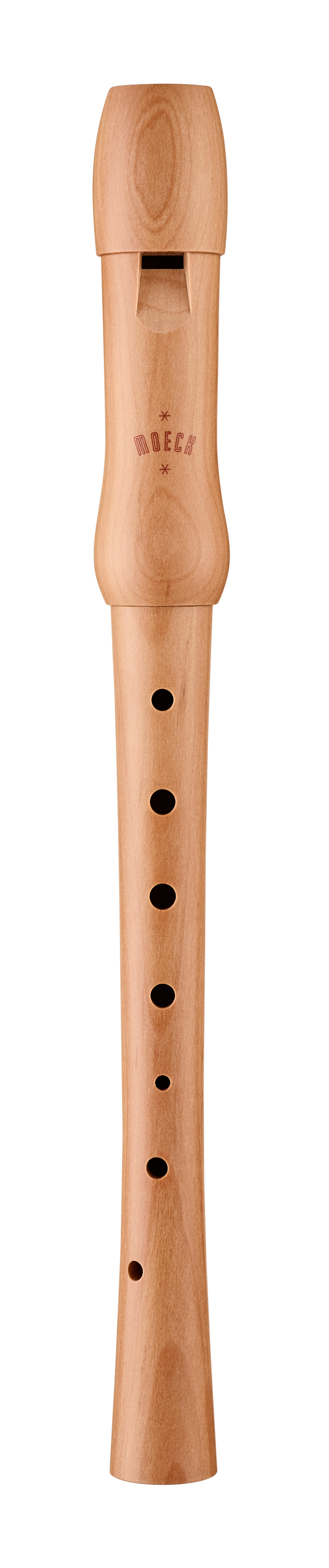 Moeck 1252 school soprano recorder in natural pearwood – full front view