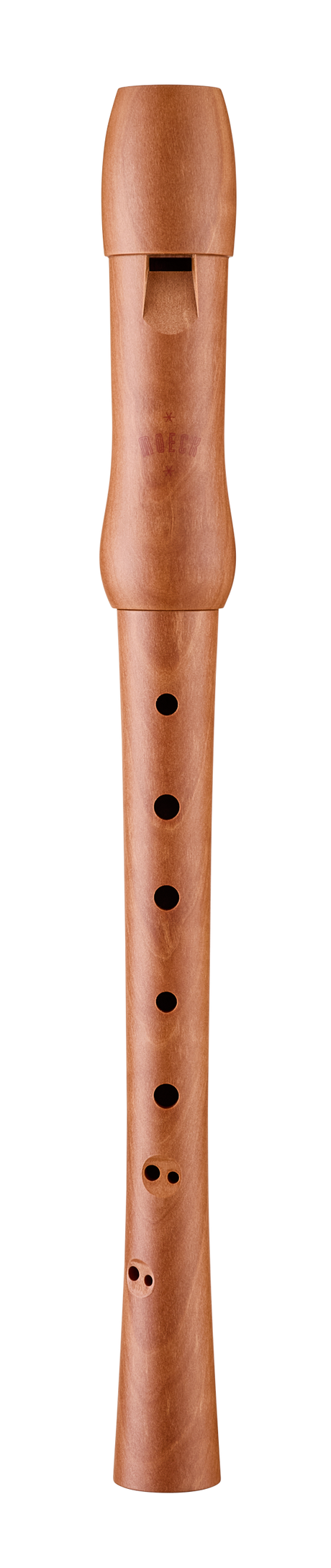 Moeck 1212 school soprano recorder in natural pearwood – full front view
