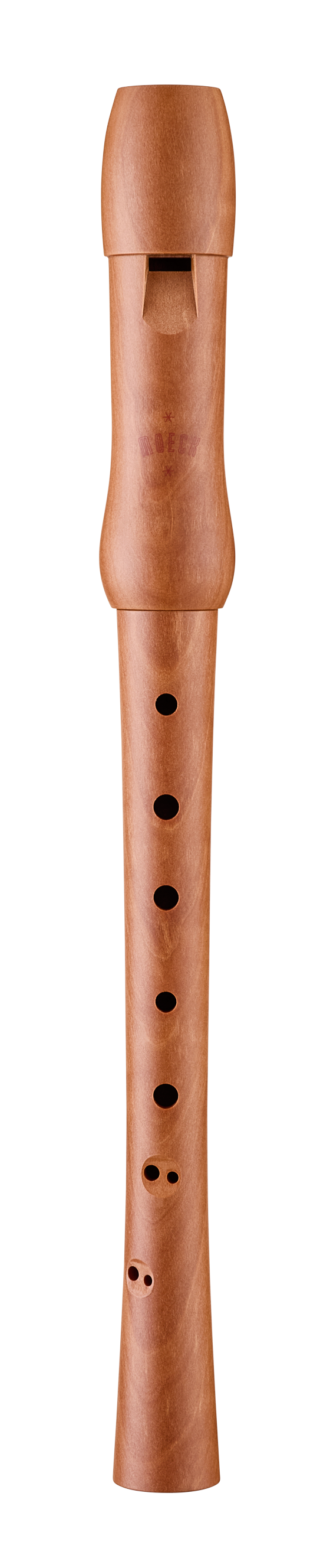 Moeck 1212 school soprano recorder in natural pearwood – full front view