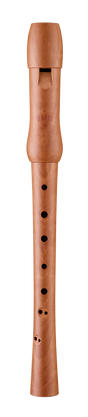 Moeck 1212 school soprano recorder in natural pearwood – full front view