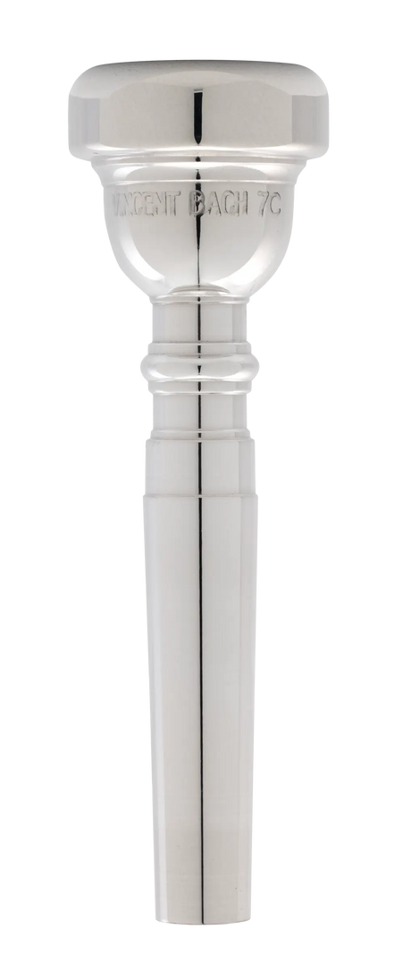 Embouchure de trompette Vincent Bach Classic 351 7C, argentée – vue de profil avec taille gravée