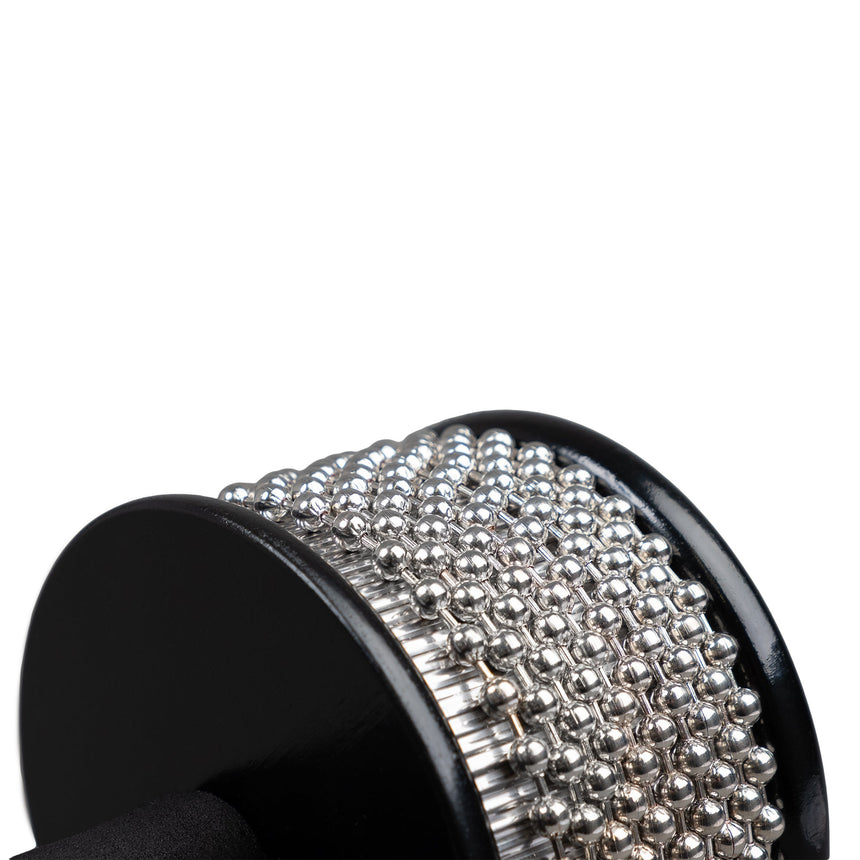 SEPCAB2 cabasa, 115 mm, black – close-up of the metal beads