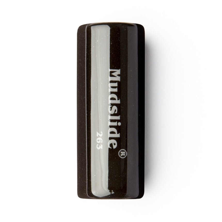 Dunlop Mudslide 263 Porzellan-Slide, Medium, schwarz – Vorderansicht mit Modellaufdruck