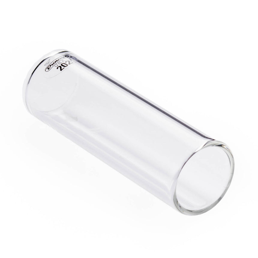Slide Dunlop 202 en verre transparent, vue de côté en biais