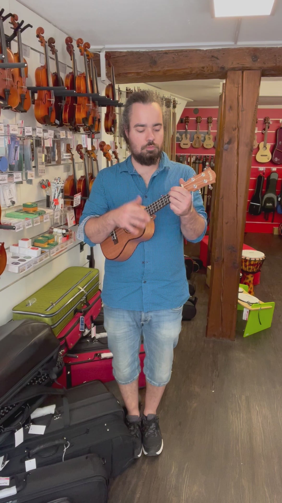 Cascha concert ukulele veneered with case HH2035