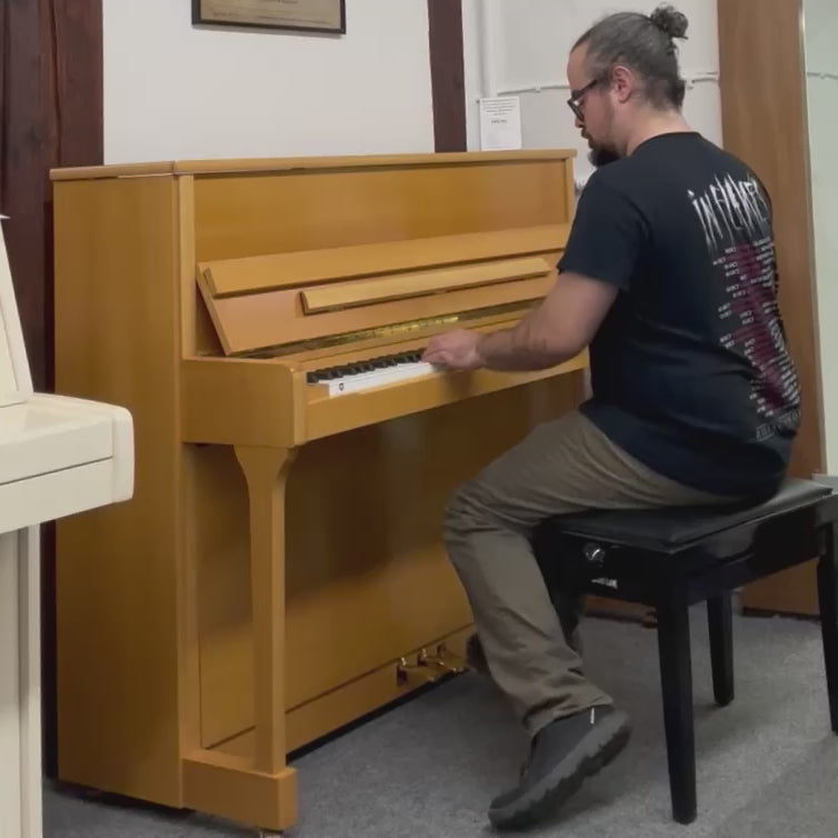 Wilhelm Steinberg Klavier IQ 16 Buche satiniert Occasion m. Quiet System Bj. 2003 Renner Mechanik, Bestzustand (gebraucht)