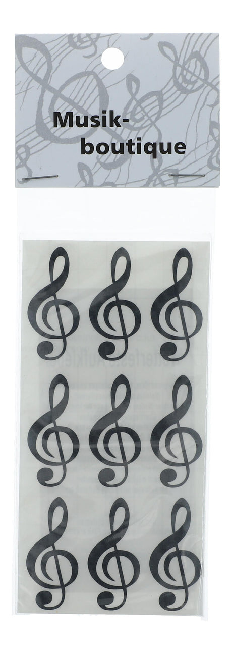 Musik-Boutique Violinschlüssel-Sticker, Bogen mit 9 Stück in schwarz - Musik-Ebert Gmbh
