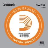 D'Addario Bronze Einzelsaite für Gitarre 80/20 Bronze Round Wound - Musik-Ebert Gmbh