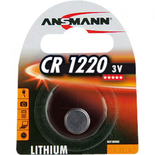 Ansmann CR1220 Lithium Knopfzelle 3,0V 1er Blister - 5020062 - Musik-Ebert Gmbh