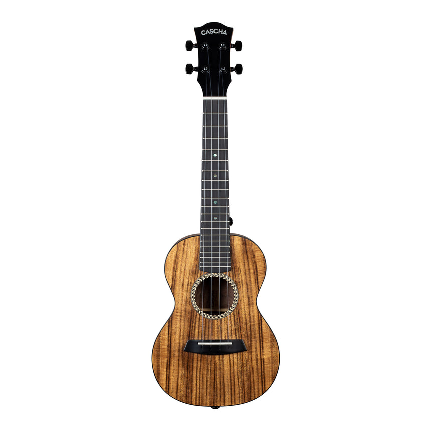 Cascha Solid Top Acacia Konzert Ukulele HH 2348 mit Tasche + 3 Plektren - Musik-Ebert Gmbh