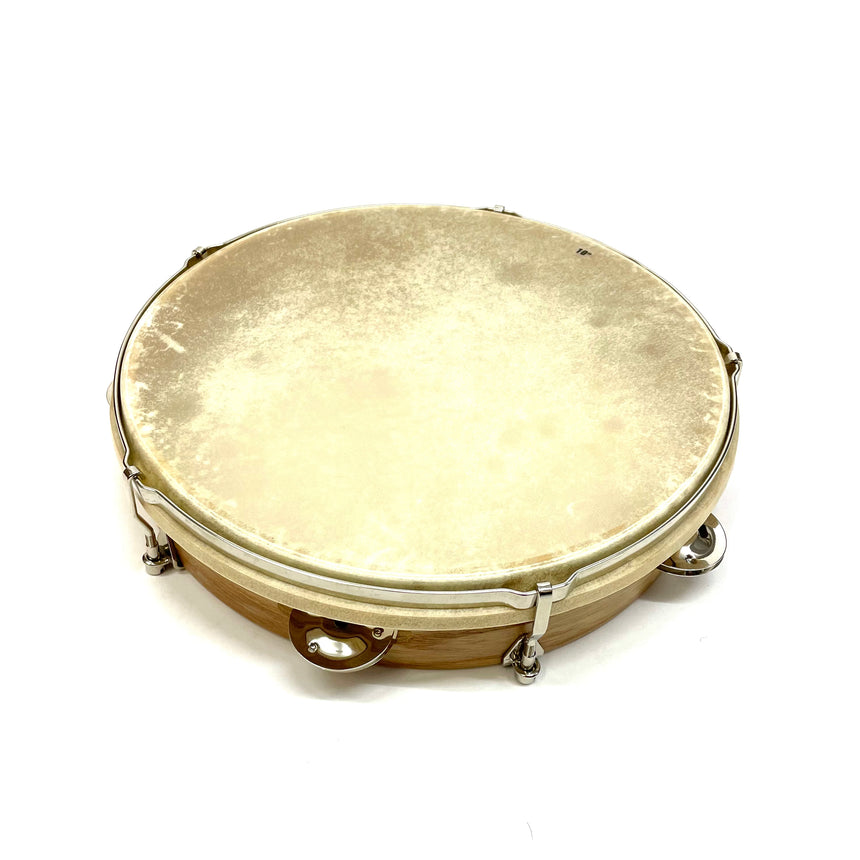 Migma 879/073 Tambourin Stimmbares Naturfell mit Schellen Ø 25 cm - Musik-Ebert Gmbh