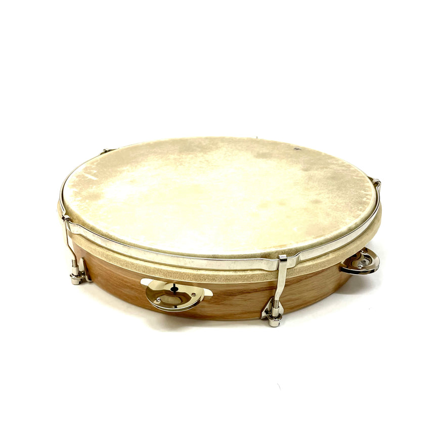 Migma 879/073 Tambourin Stimmbares Naturfell mit Schellen Ø 25 cm - Musik-Ebert Gmbh