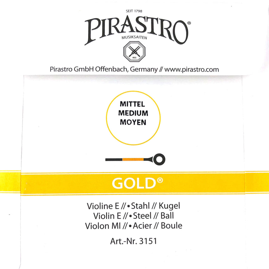 Pirastro Gold Violin Einzelsaite E mit Kugel 4/4 - Musik-Ebert Gmbh