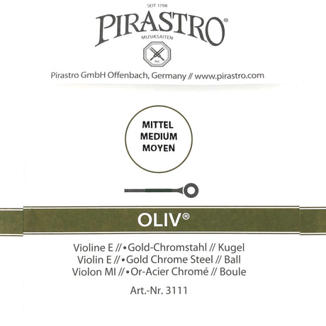 Pirastro Oliv Violin Einzelsaite E mit Kugel 4/4 - Musik-Ebert Gmbh