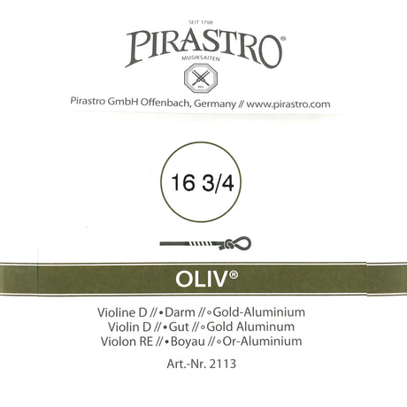 Pirastro Oliv Violin Einzelsaite D mit Knoten (16 3/4) 4/4 - Musik-Ebert Gmbh