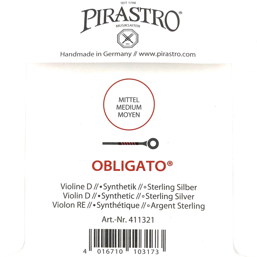 Pirastro Obligato Violin Einzelsaite D mit Kugel 4/4 - Musik-Ebert Gmbh