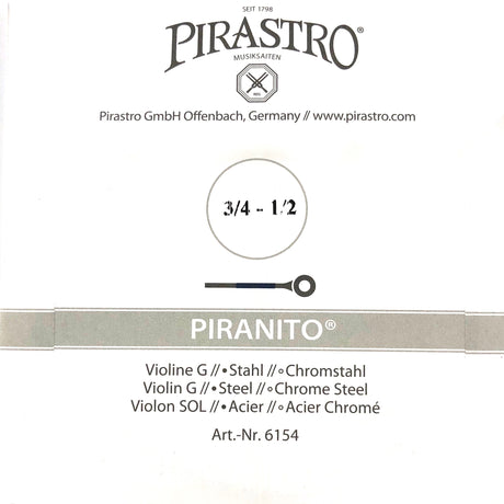 Pirastro Piranito Violin Einzelsaite G mit Kugel 3/4-1/2 - Musik-Ebert Gmbh