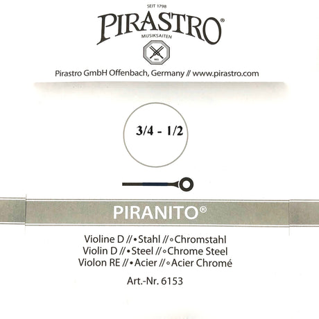 Pirastro Piranito Violin Einzelsaite D mit Kugel 3/4-1/2 - Musik-Ebert Gmbh