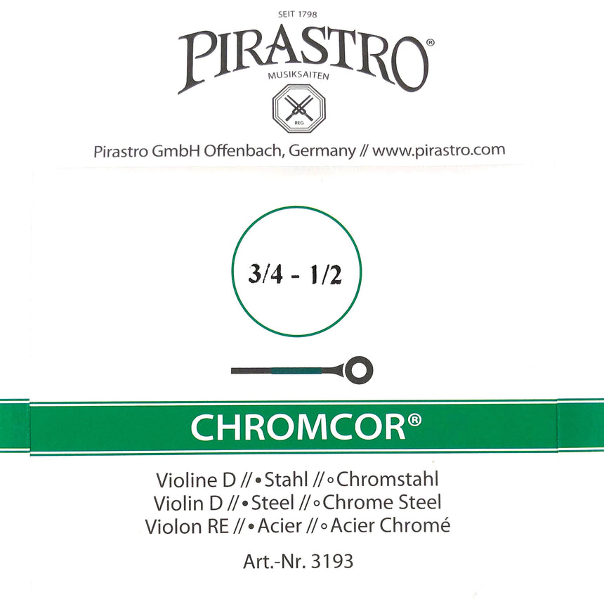 Pirastro Chromcor Violin Einzelsaite D mit Kugel 3/4-1-2 - Musik-Ebert Gmbh
