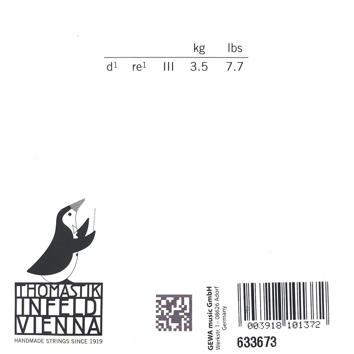 Thomastik Dominant Violin Einzelsaite D 132 mit Kugel 1/4 - Musik-Ebert Gmbh