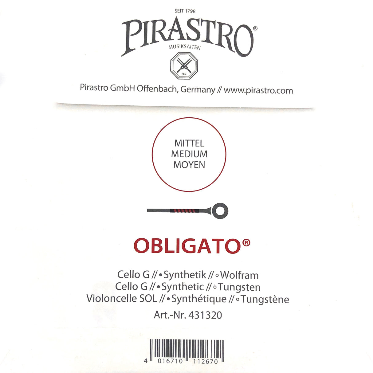 Pirastro Obligato Cellosaiten Satz 4/4 - Musik-Ebert Gmbh