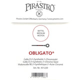 Pirastro Obligato Cello Einzelsaite D mit Kugel Medium 4/4 - Musik-Ebert Gmbh