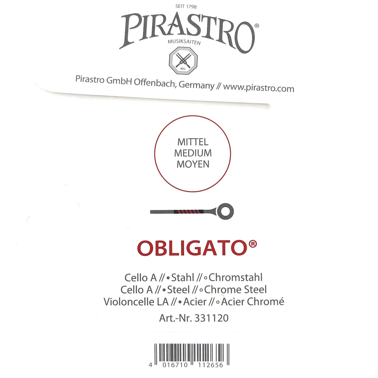 Pirastro Obligato Cellosaiten Satz 4/4 - Musik-Ebert Gmbh