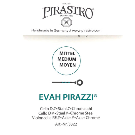 Pirastro Evah Pirazzi Cello Einzelsaite D mit Kugel Medium 4/4 - Musik-Ebert Gmbh