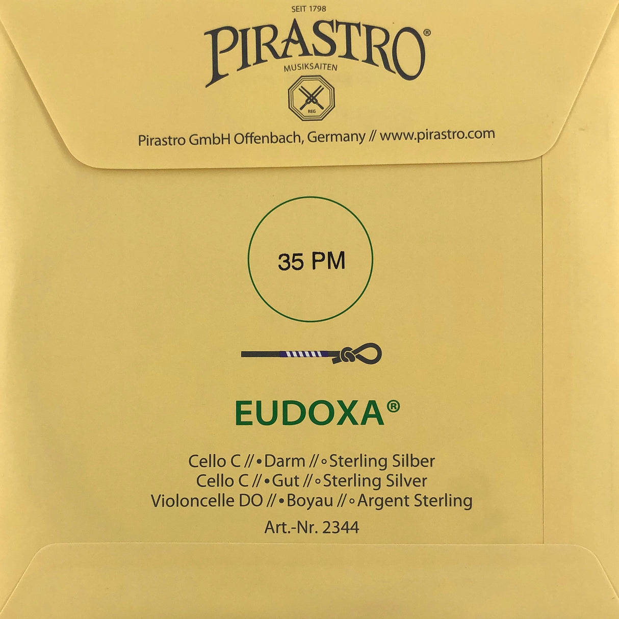 Pirastro Eudoxa Cello Einzelsaite C mit Knoten 35PM 4/4 - Musik-Ebert Gmbh