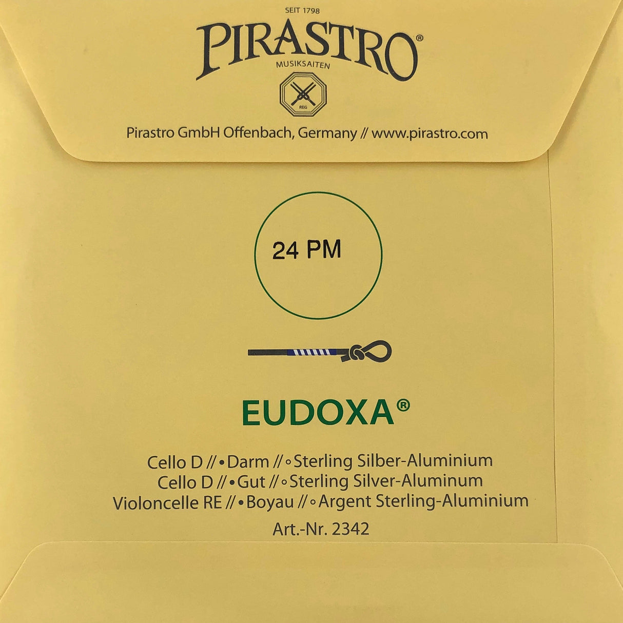 Pirastro Eudoxa Cello Einzelsaite D mit Knoten 24PM 4/4 - Musik-Ebert Gmbh