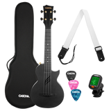 CASCHA Carbon Konzert Ukulele inkl. Tasche, Gurt - Musik-Ebert Gmbh