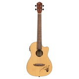 ORTEGA Bonfire Serie/Preamp Bariton Ukulele - Fichte Natur mit Lasergravur - Musik-Ebert Gmbh