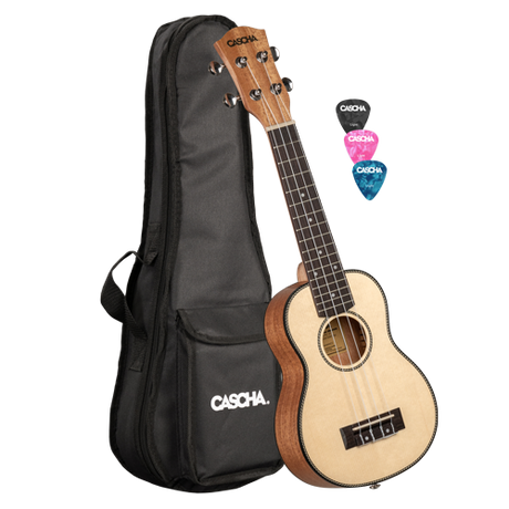 Cascha Sopran Ukulelen Set massive Decke mit Tasche HH2148 - Musik-Ebert Gmbh