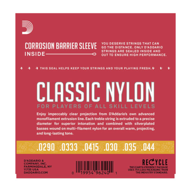 D'Addario EJ27N 3/4 klassische Nylon-Saiten für Schüler, normale Spannung - Musik-Ebert Gmbh