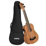 CASCHA Bass Ukulele aus Mahagoni I Bass Ukulele mit Tasche Stimmgerät Tonabnehmersystem HH2175 - Musik-Ebert Gmbh
