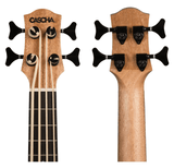 CASCHA Bass Ukulele aus Mahagoni I Bass Ukulele mit Tasche Stimmgerät Tonabnehmersystem HH2175 - Musik-Ebert Gmbh
