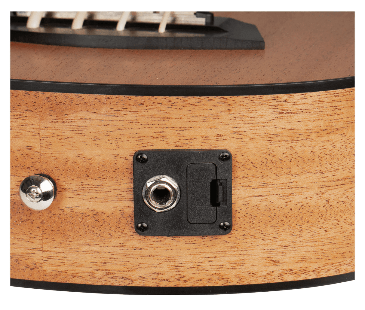 CASCHA Bass Ukulele aus Mahagoni I Bass Ukulele mit Tasche Stimmgerät Tonabnehmersystem HH2175 - Musik-Ebert Gmbh